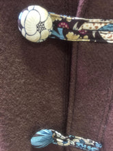 Load image into Gallery viewer, OOAK Upcycled Ladies Rich Chocolate Brown 100% NZ Wool Lined William Morris Strawberry Thief 100% Cotton Size 16