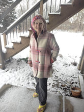 Load image into Gallery viewer, OOAK Ladies Upcycled 100% Pink & Grey Plaid Coat Lined 100% Cotton - MADE TO ORDER