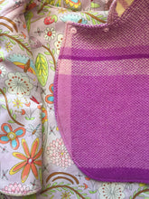 Load image into Gallery viewer, Purple Check 100% Wool Reversible Hooded Vest Lined in Lilac Whimsical Design