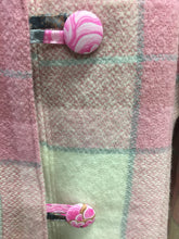 Load image into Gallery viewer, OOAK Upcycled Ladies Coat Pink Check 100% NZ Wool Lined 100% Cotton