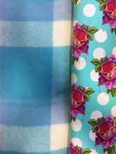 Load image into Gallery viewer, OOAK Upcycled Ladies Turquoise Check 100% NZ Wool Lined 100% Cotton Made to Order
