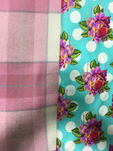 Load image into Gallery viewer, OOAK Upcycled Ladies Coat Pink & Grey Check 100% NZ Wool Lined 100% Cotton Made to Order