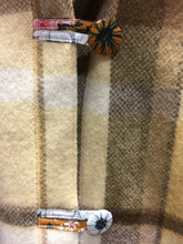 Load image into Gallery viewer, OOAK Upcycled Ladies Coat Brown & Cream Check 100% NZ Wool Lined 100% Cotton