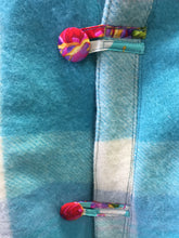 Load image into Gallery viewer, OOAK Upcycled Ladies Turquoise Check 100% NZ Wool Lined 100% Cotton Made to Order