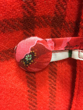 Load image into Gallery viewer, OOAK Upcycled Ladies Coat Red Check 100% NZ Wool Lined 100% Cotton