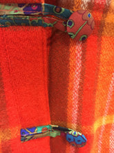 Load image into Gallery viewer, OOAK Upcycled Ladies Coat Orange Check 100% NZ Wool Lined 100% Cotton