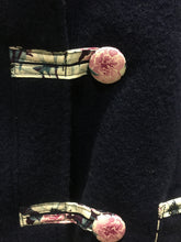 Load image into Gallery viewer, OOAK Upcycled Ladies Coat Navy Blue 100% NZ Wool Lined 100% Cotton