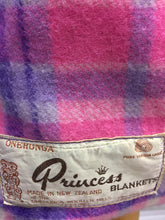 Load image into Gallery viewer, OOAK Upcycled Ladies Coat Pink & Purple Check 100% NZ Wool Lined Lotus Flowers 100% Cotton