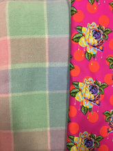 Load image into Gallery viewer, OOAK Upcycled Ladies 100% NZ Wool Coat Lined Bright Pink Roses 100% Cotton