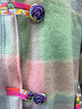 Load image into Gallery viewer, OOAK Upcycled Ladies 100% NZ Wool Coat Lined Bright Pink Roses 100% Cotton