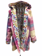 Load image into Gallery viewer, OOAK Upcycled Ladies Coat Pink Check 100% NZ Wool Lined 100% Cotton - Size 16