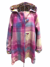 Load image into Gallery viewer, OOAK Upcycled Ladies Coat Pink Check 100% NZ Wool Lined 100% Cotton - Size 16