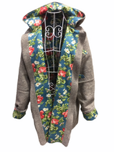 Load image into Gallery viewer, OOAK Upcycled Ladies Coat Charcoal 100% NZ Wool Lined 100% Cotton