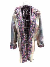 Load image into Gallery viewer, OOAK Upcycled Ladies Coat Pink & Blue Check 100% NZ Wool Lined 100% Cotton