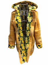 Load image into Gallery viewer, OOAK Upcycled Ladies Coat Lemon Check 100% NZ Wool Lined 100%