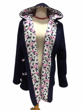 Load image into Gallery viewer, OOAK Upcycled Ladies Coat Navy Blue 100% NZ Wool Lined 100% Cotton