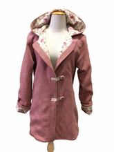 Load image into Gallery viewer, OOAK Upcycled Ladies Raspberry Blush Coat 100% NZ Wool Lined 100% Cotton - Size 12