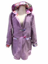 Load image into Gallery viewer, OOAK Upcycled Ladies Lilac Coat 100% NZ Wool Lined 100% Cotton - Size 14