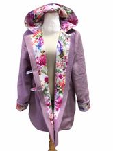 Load image into Gallery viewer, OOAK Upcycled Ladies Lilac Coat 100% NZ Wool Lined 100% Cotton - Size 14