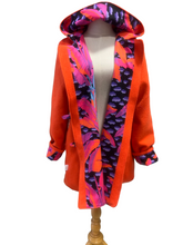 Load image into Gallery viewer, OOAK Upcycled Ladies Orange Coat 100% NZ Wool Lined 100% Cotton - Size 12