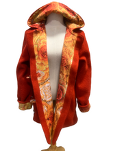 Load image into Gallery viewer, OOAK Upcycled Ladies Rust Coat 100% NZ Wool Lined 100% Cotton - Size 10