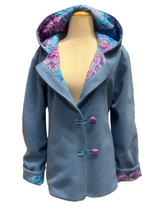 Load image into Gallery viewer, OOAK Upcycled Ladies Blue & Fawn 100% NZ Wool Lined 100% Cotton