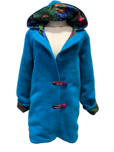 Load image into Gallery viewer, OOAK Ladies Upcycled 100% Wool Marine Blue Coat Lined 100% Cotton - MADE TO ORDER