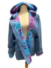 Load image into Gallery viewer, OOAK Upcycled Ladies Blue & Fawn 100% NZ Wool Lined 100% Cotton