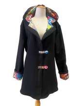 Load image into Gallery viewer, OOAK Ladies New 100% Wool Black Coat Lined 100% Cotton - MADE TO ORDER