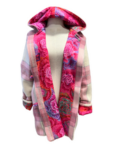 Load image into Gallery viewer, OOAK Ladies Upcycled 100% Pink & Grey Plaid Coat Lined 100% Cotton - MADE TO ORDER