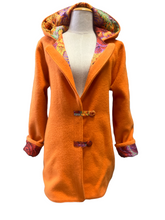 Load image into Gallery viewer, OOAK Upcycled Ladies Orange 100% NZ Wool Lined 100% Cotton
