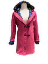 Load image into Gallery viewer, OOAK Upcycled Ladies New Pink Wool Coat 100% Wool Lined 100% Cotton - Size 12