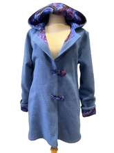 Load image into Gallery viewer, OOAK Upcycled Ladies Blue Coat 100% NZ Wool Lined 100% Cotton - MADE TO ORDER - Choose Lining