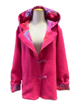 Load image into Gallery viewer, OOAK Upcycled Ladies Pink Check 100% NZ Wool Lined 100% Cotton