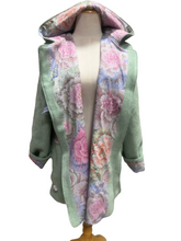 Load image into Gallery viewer, OOAK Upcycled Ladies Green Coat 100% NZ Wool Lined 100% Cotton - Size 14