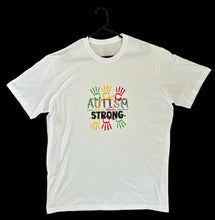 Load image into Gallery viewer, Adult Autism Awareness Strong T Shirt Available in Black or White
