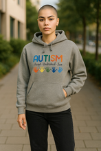 Load image into Gallery viewer, Adult Autism Awareness Accept Understand Love Hands Hoodie Available in Black or Grey

