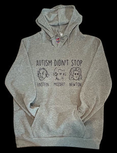 Adult Autism Awareness Einstein Hoodie Available in Black or Grey