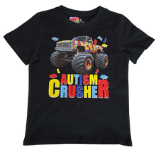Load image into Gallery viewer, Adult Autism Awareness Autism Crusher Monster Truck T Shirt Available in Black, White or Grey
