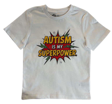 Load image into Gallery viewer, Adult Autism Awareness Autism is my Superpower T Shirt Available in Black, White or Grey
