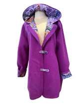 Load image into Gallery viewer, OOAK Upcycled Ladies Purple Coat 100% NZ Wool Lined 100% Cotton - MADE TO ORDER - Choose Lining
