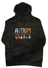 Load image into Gallery viewer, Adult Autism Awareness Accept Understand Love Hands Hoodie Available in Black or Grey
