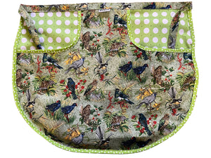 Peg Apron Chatter Birds & Lime Spot