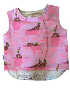 100% Cotton Reversible Vest Tula Pink Hippos & Fairydust