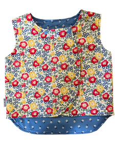 100% Cotton Reversible Vest Liberty Floral & Blue Daisies