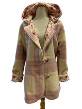 Load image into Gallery viewer, OOAK Ladies Upcycled 100% Wool Pink &amp; Grey Check Coat Lined 100% Cotton - MADE TO ORDER
