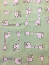 Load image into Gallery viewer, Upcycled Wool Sleeping Bags lined in 100% Cotton Mint Green Giraffe Flannel
