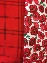 Load image into Gallery viewer, OOAK Upcycled Ladies Coat Red Check 100% NZ Wool Lined 100% Cotton
