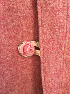 OOAK Upcycled Ladies Raspberry Blush Coat 100% NZ Wool Lined 100% Cotton  - Size 10