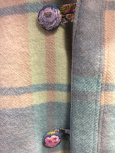 Load image into Gallery viewer, OOAK Upcycled Ladies Coat Pink &amp; Blue Check 100% NZ Wool Lined 100% Cotton
